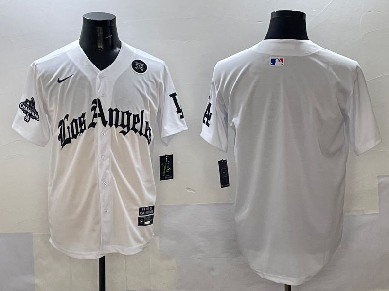 Men Los Angeles Dodgers Blank White Five generations Joint Name 2025 Nike MLB Jersey style 38->los angeles dodgers->MLB Jersey